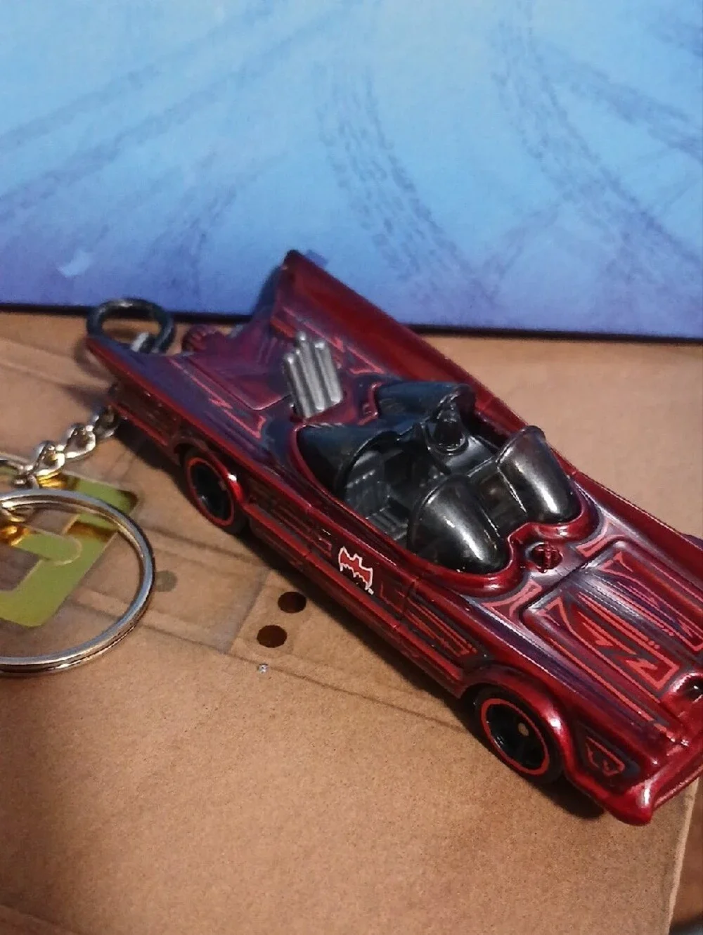 Hot Wheels TV Series Batmobile Keychain- Red